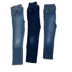 Girls size 6 blue denim skinny jeans jeggings bundle pack of 3 size 6